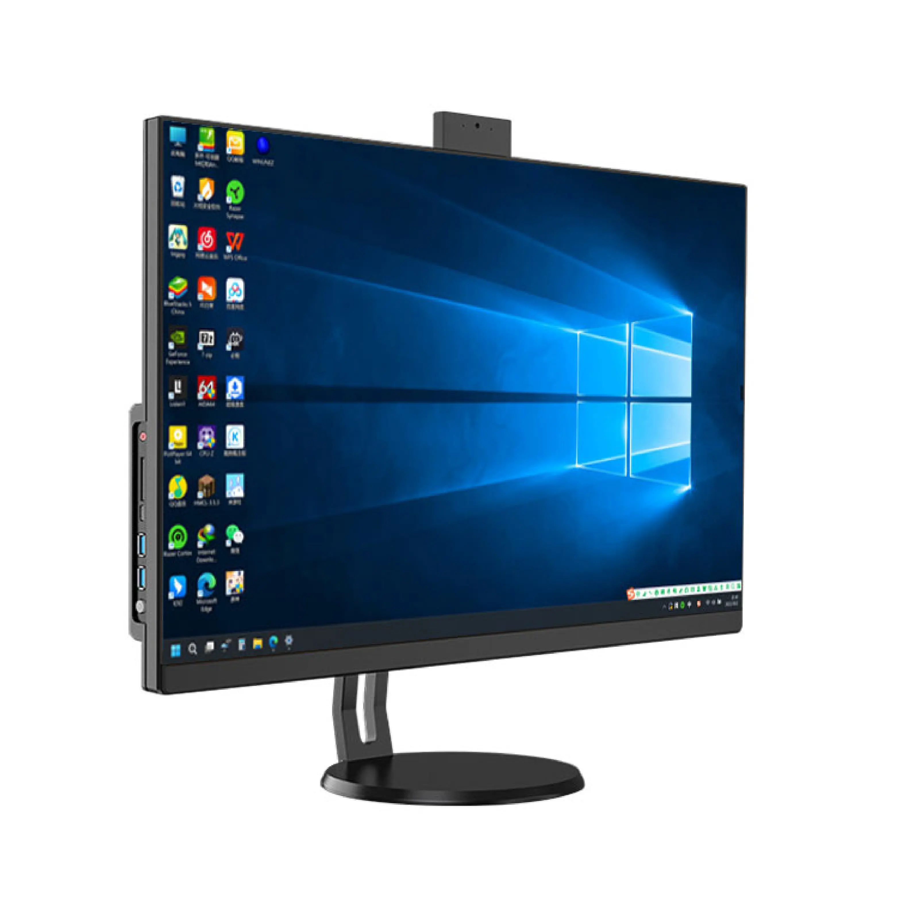 WLANiPC Hot Sale alles in einem Computer schwarz Desktop Aio PC mit Webcam Lautsprecher Onboard Core i5 i7 AIO Desktop-Computer Büro