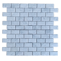 3x6 bord biseauté tuile de métro en marbre blanc de carrare