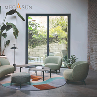Fauteuil de salon contemporain en tissu avec structure en bois massif pour salon, chambre, loft, appartement – Mobilier de loisirs élégant