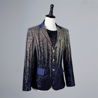 Blazer coloré brillant pour hommes Costume multicolore Veste de costume de luxe Costumes pour hommes de scène Veste à paillettes