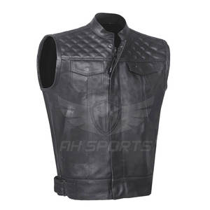 Gilet en cuir grande taille à prix raisonnable fabriqué par des professionnels pour hommes/gilet en cuir respirant élégant de qualité supérieure pour hommes - Product Image 1