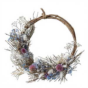 Guirlandes et plantes, vraies fleurs séchées colorées, demi-<span class=keywords><strong>couronne</strong></span> bohème - Product Image 2