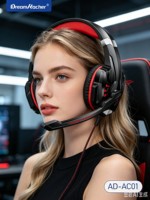 Casque audio supra-auriculaire avec bandeau pour PS4/PS5 et PC, écouteurs filaires pour jeux e-sport avec lumière LED et suppression du bruit
