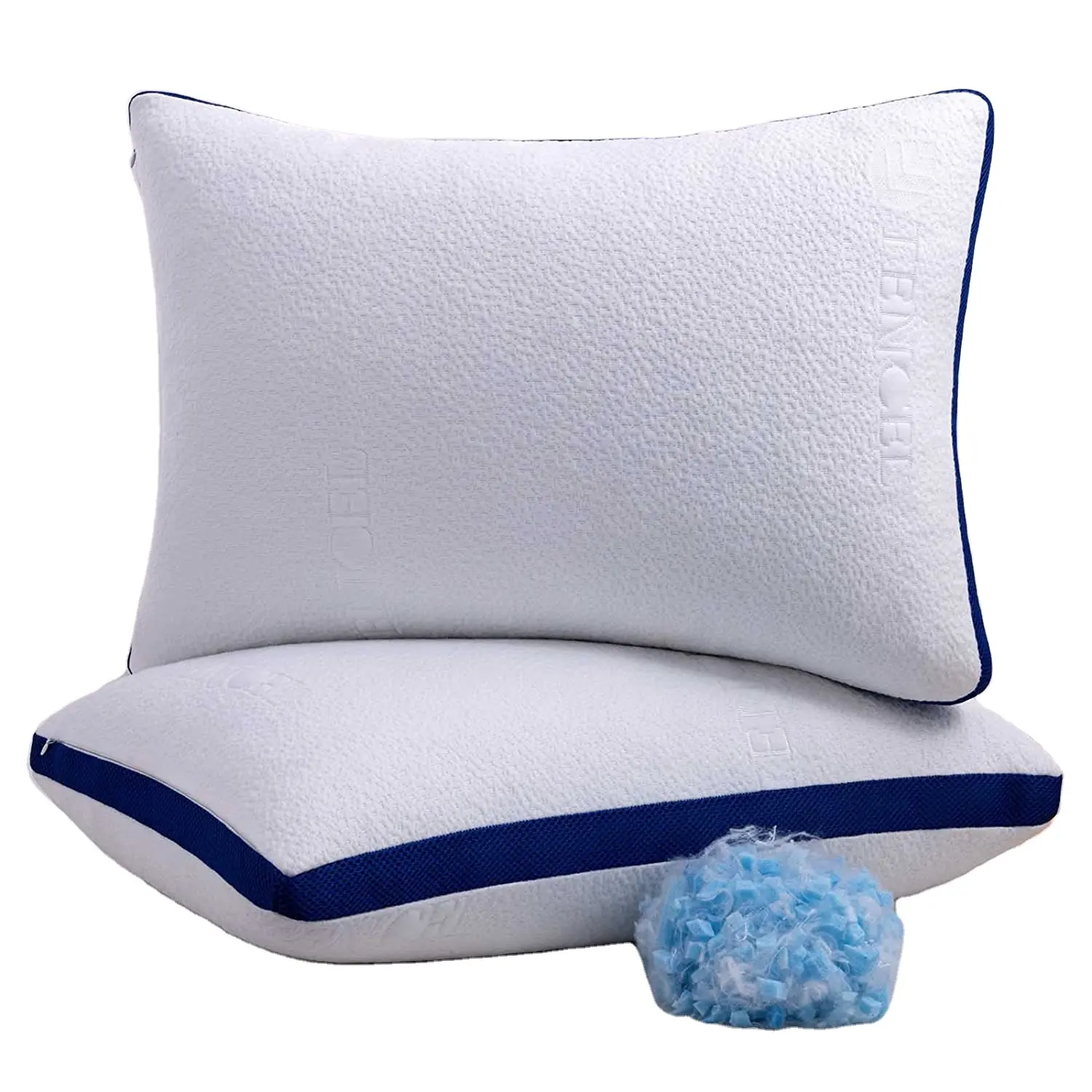 Cotton Cover Pack Of 2 Hypoallergenic Bed Pillows For Neck Pain Shredded Memory Foam Pillow Sleeping Pillows