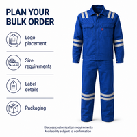 Ensemble de vêtements de travail résistants aux flammes et aux arcs électriques NFPA 2112 CAT2, veste et pantalon 100% coton avec bande réfléchissante pour uniformes industriels