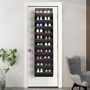 Over the Door <b>Shoe</b> Organizer Storage <b>Rack</b> with 10 Tiers, Deep Pockets <b>Hanging</b> <b>Shoe</b> <b>Rack</b> for Door, Fit 20 Pairs <b>Shoes</b> Black Plast - Product Image 5