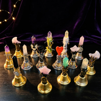Cloche artisanale en cristal en gros avec ornements mixtes en pointe de cristal, lune et étoile pour la décoration d'Halloween