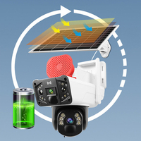 Lente Dual 3 pantallas 6MP cámara de red de seguridad al aire libre panorámica de alta definición CCTV WIFI Solar 4G cámara de tarjeta Sim