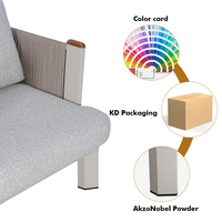 Löwen-Design Seilgeflecht Outdoor-Sofa-Set Modernes Terrassen-Sitzgruppen-Set mit Sofa, Sesseln & Couchtisch