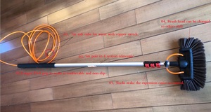 <span class=keywords><strong>Brosse</strong></span> télescopique <span class=keywords><strong>5M</strong></span> pour panneaux solaires, alimentée en eau, écologique, nettoyage facile, rotative et extensible, pour nettoyeur haute pression - Usine BSCI - Product Image 5