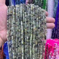 Perles carrées en Zoisite Rubis Facetté Prehnite 4x4mm, perles en vrac, vente directe d'usine