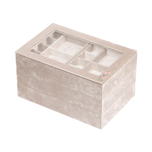 <b>Plush</b> Jewelry Storage Case <b>Large</b> Capacity Multifunctional Jewelry Case Multi Layered Jewelry Case - Product Image 1