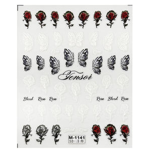 Private Label 3D rosa rossa adesivi per unghie di san valentino Nail Art decalcomania per il disegno - Product Image 6