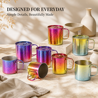 Tasse en titane avec finition cristal colorée, portable pour le thé, le café, le bureau et les activités de plein air, avec logo personnalisé, vente en gros pour les particuliers