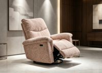 Fauteuil inclinable électrique simple VOXHOME moderne pour salon, appartement, pivotant, en tissu, avec fonction de relaxation électrique, mobilier de maison