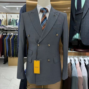 Ensemble <span class=keywords><strong>de</strong></span> <span class=keywords><strong>Costume</strong></span> Croisé <span class=keywords><strong>de</strong></span> Luxe pour Homme avec Veste, Pantalon et <span class=keywords><strong>Gilet</strong></span> Idéal pour Réunions d'Affaires - Product Image 1