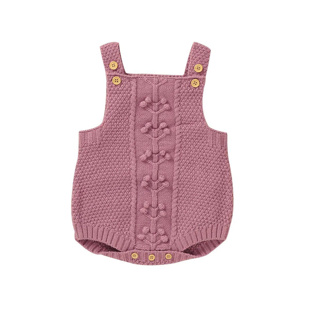 Logo privé Body costume Gorl bébé fille sans manches tricot Berry barboteuse