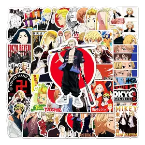 50pcs anime Cool Stickers Vinyl tokyo avengers Stickers Guitar Travel Case Water Bottle Car Luggage Bike Gift for kid