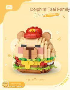 LOZ8875-79 Juego <span class=keywords><strong>de</strong></span> Construcción <span class=keywords><strong>de</strong></span> 350 Piezas, Familia <span class=keywords><strong>de</strong></span> Delfines, Comida, <span class=keywords><strong>Hamburguesa</strong></span>, Plástico, Educativo, Ensamblable, Regalo para Niños - Product Image 6