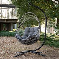 Fauteuil suspendu double place en fer forgé, style nid d'oiseau, pour intérieur et balcon, balançoire et hamac de relaxation, style influenceur