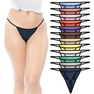 FOXA Lot de 12 strings pour femmes, sous-vêtements taille basse sans couture, culottes invisibles - Product Image 1