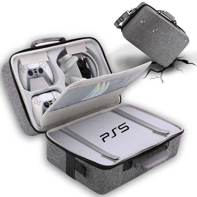 Custom EVA Hard Shell Carrying Case for PS5 Travel Case Compatible With Playstation 5 Console Controller Protective Storage Bag