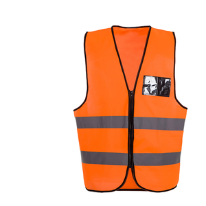 Gilet de sécurité personnalisé de haute qualité, conforme à la norme ANSI classe 1, réfléchissant, orange, imperméable, en polyester, avec poches, pour les travaux de construction - Product Image 4