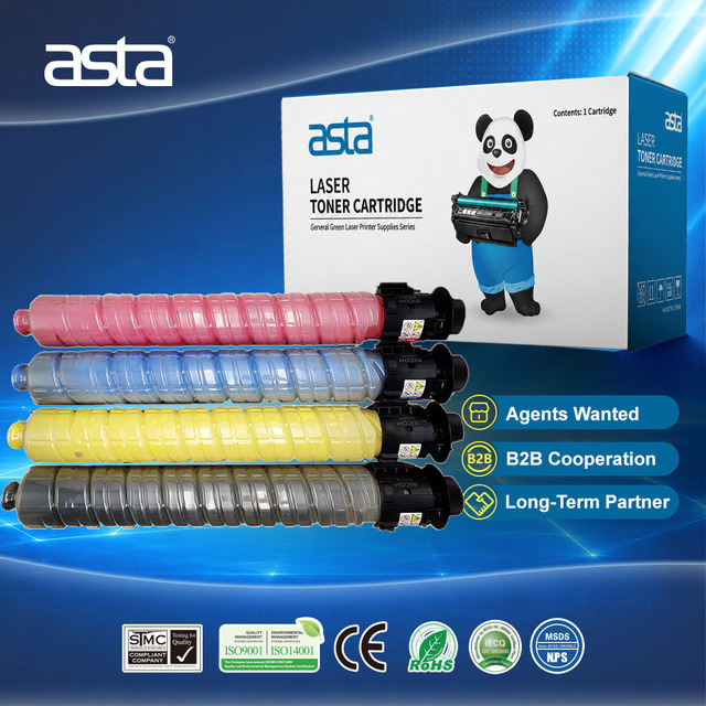 ASTA Toner Cartridge Compatible for Ricoh Copier MPC3003sp MPC3503sp MPC3004 MPC3504 MPC3003 MPC3503 Black Cyan Yellow Magenta