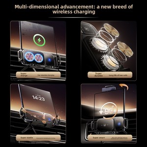 Support de téléphone de voiture sans fil avec chargeur rapide 15W, fixation double bobine pour grille d'aération, support de serrage électrique automatique pour <span class=keywords><strong>iPhone</strong></span> Samsung - Product Image 3