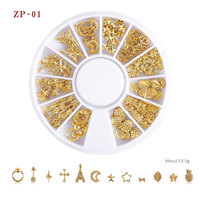 Misscheering 3d Ocean Nail Art Studs Gold Charms Summer Sea Metal Alloy Rivets Shell Starfish Hollow Star Nail Accessories
