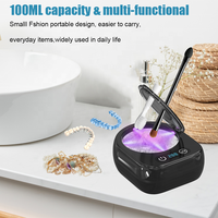 Nettoyeur ultrasonique dentaire portable Ningju 304 en acier inoxydable 100 ml avec 3 modes de minuterie et 4 lumières LED UV pour appareils de rétention et aligneurs