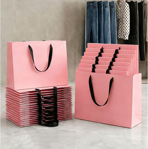 Wholesale Low MOQ Paper <b>Bags</b> Rose Pink Gift <b>Bags</b> Women Jeans Clothing Packaging Cardboard Shopping <b>Bag</b> for <b>Small</b> Business - Product Image 2