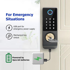 Kunci Pintu <span class=keywords><strong>Digital</strong></span> TTlock TUYA APP Wifi, Kartu RFID, Tahan Air, Sidik Jari, Kunci Pintar, Kunci Pintu Rim Sidik Jari Dua Sisi - Product Image 4