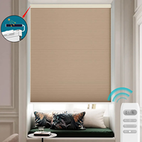 Persianas Celulares Motorizadas Inteligentes, Persianas Eléctricas 100% Opacas Tipo Panal, Control Remoto por Aplicación, Persianas para Ventanas del Hogar