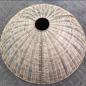 2025 Natural Farmhouse Árbol de Navidad Collar Decoraciones Tejido Mimbre Árbol Base Cubierta Falda para 2. Árbol - Product Image 4