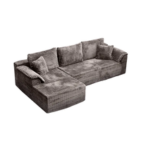 Canapé d'angle en L compressible en boîte, ensemble de canapés doubles avec chaise longue, sectionnel moderne pour salon et appartement