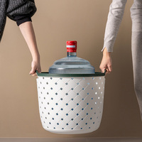 Panier de rangement moderne en plastique PP pour petite salle de bain, organisateur de maquillage circulaire, conteneur tressé pour collations, jouets, vêtements, panier à linge domestique