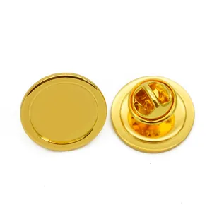 Round Shape Gold Blank Button Pin Custom Logo Badge Metal Blank Pin Badge