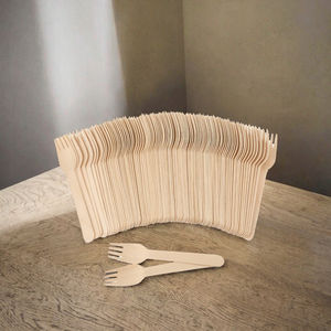 Cubiertos Desechables Biodegradables de Abedul, Estilo Moderno, para Fiestas, Oficina y Hogar - Product Image 2