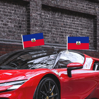 Drapeau de voiture bleu et rouge d'Haïti, éléments historiques, décoration de voiture pour la fête de l'indépendance