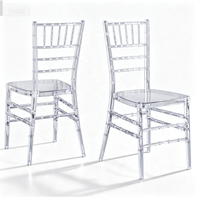 Chaises Chiavari empilables en résine transparente cristalline pour PC, vente en gros, directement du fabricant