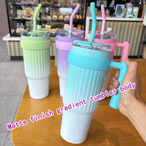 Gradient Color 40Oz Stainless Steel Vacuum Insulated Tumbler With Straw For Car Home Office Travel - Product Image 4