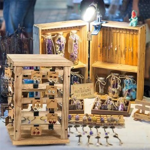 Wooden Jewelry Rack 5 Tier Desktop Storage Display Stand For Earrings <b>Necklaces</b> Jewelry Organization - Product Image 3