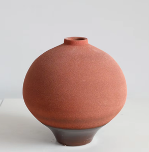 Antique Vintage Orange Ceramic <b>Vase</b> Simple Retro Design with Floral Pattern Colorful <b>Set</b> for Home Decor and Flower Arrangement - Product Image 6