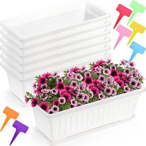 Pot de fleurs corinthien <span class=keywords><strong>en</strong></span> plastique rectangle de 60cm pour jardin - Product Image 2