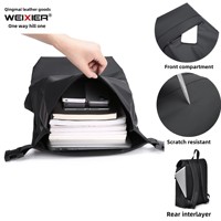 Sac à dos pour ordinateur portable en PU imperméable grande capacité haut de gamme pour hommes, style simple, sac d'école pour étudiants, idéal pour les trajets quotidiens et les affaires