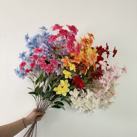 Bulk Kunstmatige Cymbidium Orchideeën Lila Zijden Bloemen Boerderijhuis Slaapkamer Eettafel Decoratie Bruiloft DIY Bloemstuk