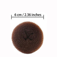 Forme à chignon en nylon réutilisable pour cheveux courts et fins, 6 pièces, 2 pouces, beige, pour enfants et filles