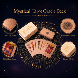 En stock – Jeu de 78 cartes de <span class=keywords><strong>tarot</strong></span> mystiques et oracle en feuille d'or rose – Divination, Astrologie, Prédiction du futur – Coffret cadeau – Logo personnalisé OEM - Product Image 5