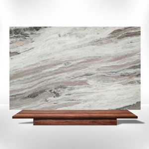 Dalle de marbre brun fantaisie de qualité supérieure, motif vague fluide, multiples tons naturels, surface de comptoir élégante - Product Image 3